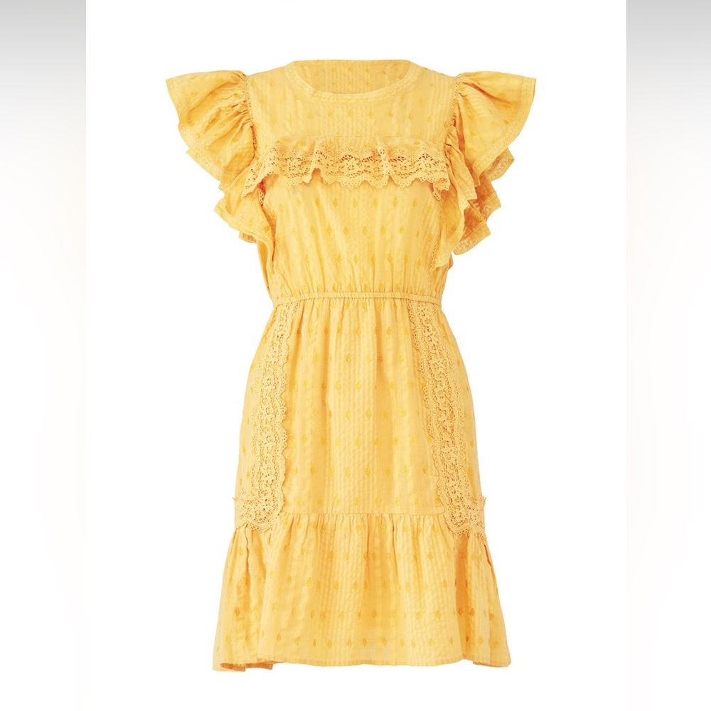 LoveShackFancy Marigold Whitney Dress Yellow Size Small